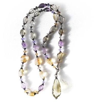 Amethyst Citrin Rauchquarz Kette | KACR1